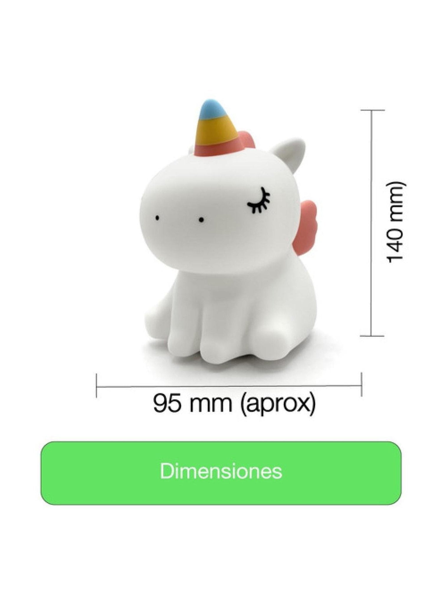 Lámpara Nocturna Espantacuco Recarg Led Unicornio Cálida+rgb - Te Importa
