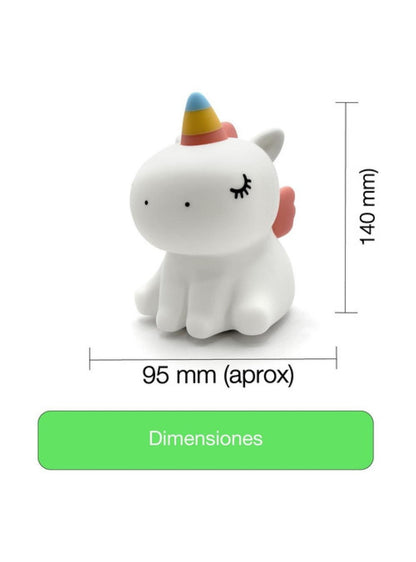 Lámpara Nocturna Espantacuco Recarg Led Unicornio Cálida+rgb - Te Importa