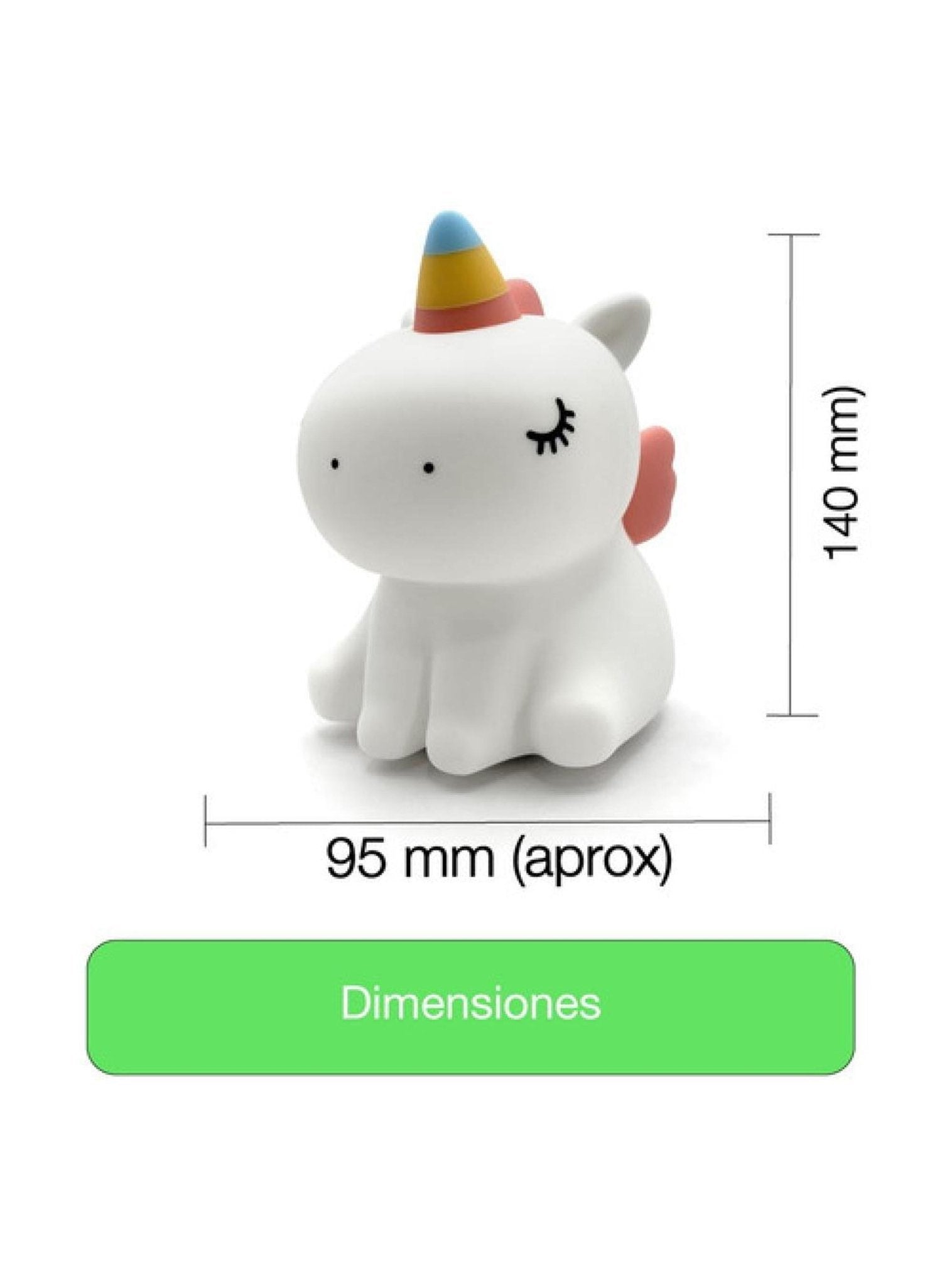 Lámpara Nocturna Espantacuco Recarg Led Unicornio Cálida+rgb - Te Importa