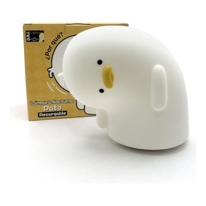 Lámpara Nocturna Espantacuco Recargable Led Pato Cálida+rgb - Te Importa