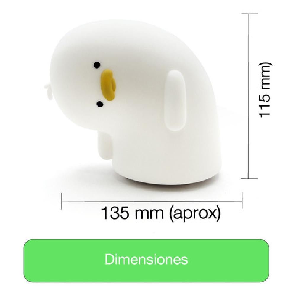 Lámpara Nocturna Espantacuco Recargable Led Pato Cálida+rgb - Te Importa