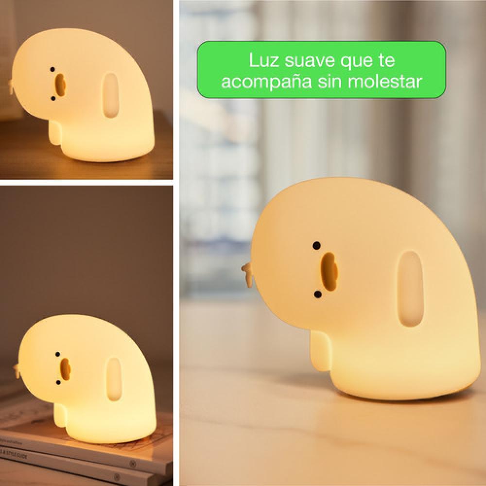 Lámpara Nocturna Espantacuco Recargable Led Pato Cálida+rgb - Te Importa