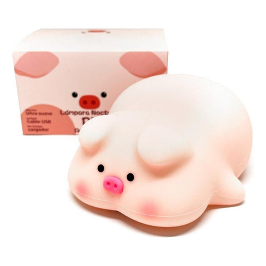 Lámpara Nocturna Espantacuco Recargable Led Pig Cálida+rgb - Te Importa