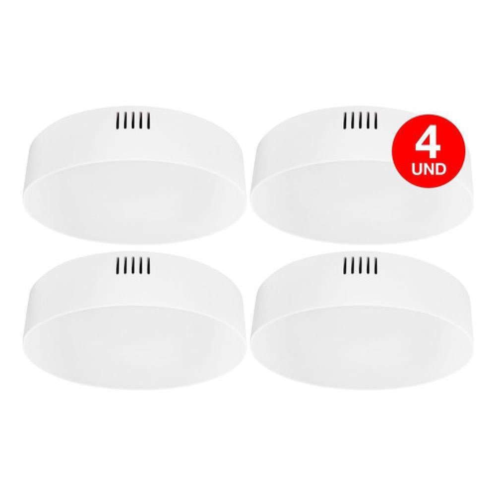 Pack 4 Plafon Panel Led Redondo Sob Itd Decorativo 22w 6000k - Te Importa