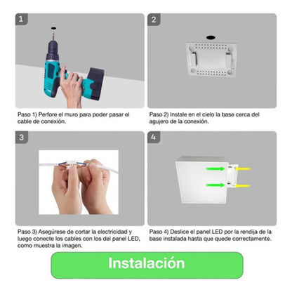 Pack 4 Plafon Panel Led Redondo Sob Itd Decorativo 22w 6000k - Te Importa