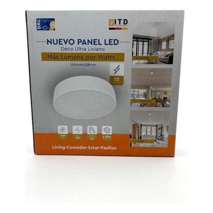 Pack 4 Plafon Panel Led Redondo Sob Itd Decorativo 22w 6000k - Te Importa