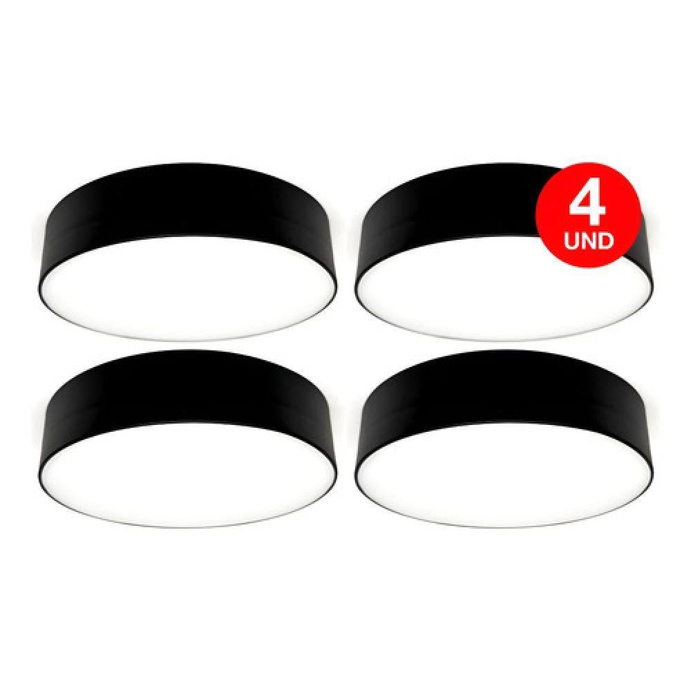 Pack 4 Plafon Panel Led Redondo Sob Itd Decorativo 22w 6000k - Te Importa